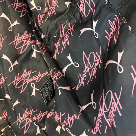 Harley Davidson Pink Label Swarovski Crystal Leather Biker Jacket Womens M - Picture 13 of 17